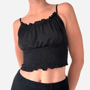 Urban Outfitters black milkmaid top silky tank top spaghetti strap size small